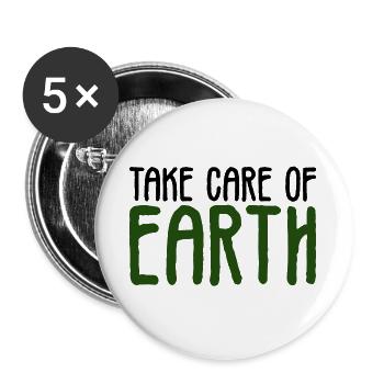 prends soin de la Terre - Lot de 5 grands badges (56 mm) - blanc - Devant