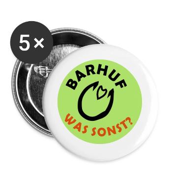Cheval de sabots affirmés pieds nus - Lot de 5 grands badges (56 mm) - blanc - Devant