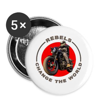 Rebels change the world - Buttons large 2.2''/56 mm (5-pack) - white - Front