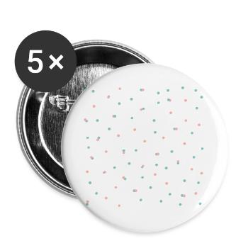 Confetti pattern in coral & blue - Buttons large 2.2''/56 mm (5-pack) - white - Front