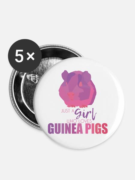 Meerschweinchen - Buttons groß 56 mm (5er Pack) - Weiß