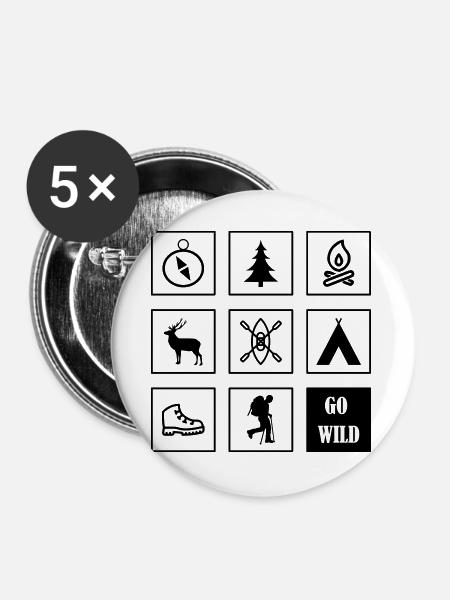 Outdoor Icons Speicher - Buttons groß 56 mm (5er Pack) - Weiß