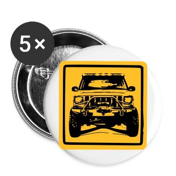 Jaune XJ - Lot de 5 grands badges (56 mm) - blanc - Devant