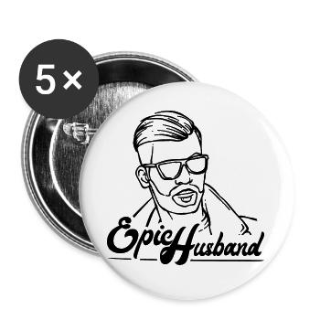 EPIC Husband - Buttons large 2.2''/56 mm (5-pack) - white - Front