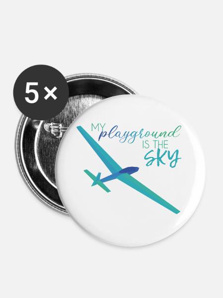 Gliding gliders - Buttons large 2.2''/56 mm (5-pack) - white
