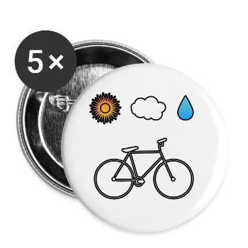 Conception de vélo, vélo et sport. Bike Love - Lot de 5 grands badges (56 mm) - blanc - Devant