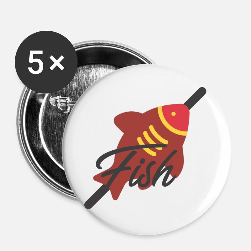 Fish - Buttons large 2.2''/56 mm (5-pack) - white