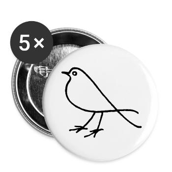 Nur ein Vogel - Buttons groß 56 mm (5er Pack) - Weiß - Vorne
