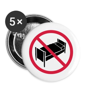 Pas de zone de lit - Lot de 5 grands badges (56 mm) - blanc - Devant