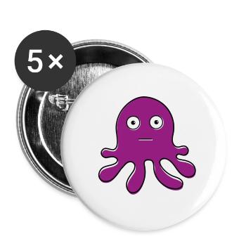 Purple octopus - Buttons large 2.2''/56 mm (5-pack) - white - Front