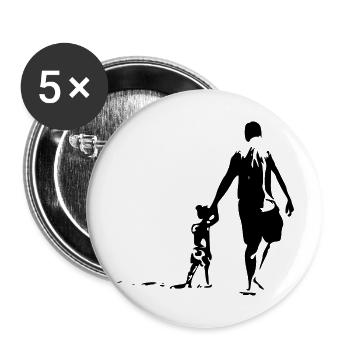 Father and daughter - Buttons large 2.2''/56 mm (5-pack) - white - Front