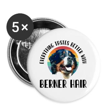 Bernese mountain dog - Buttons large 2.2''/56 mm (5-pack) - white - Front