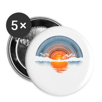 Sunset Vinyl - Buttons groß 56 mm (5er Pack) - Weiß - Vorne