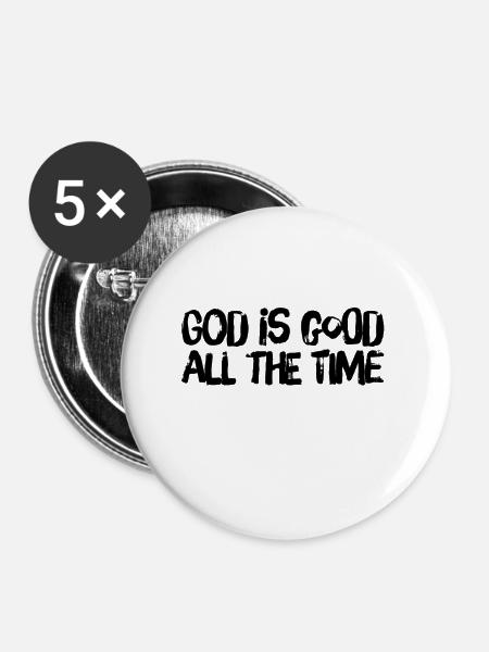 Gott ist wunderbar - Buttons groß 56 mm (5er Pack) - Weiß