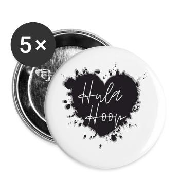 Hula Herz Hoop - Buttons groß 56 mm (5er Pack) - Weiß - Vorne
