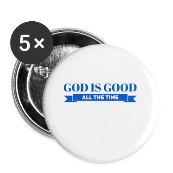 I love God - Buttons large 2.2''/56 mm (5-pack) - white - Front