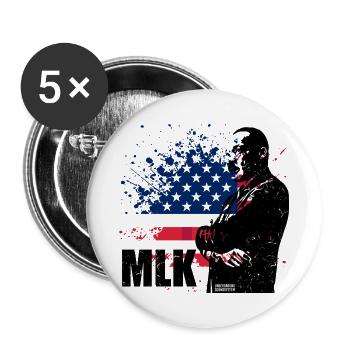 Grunge Flagge USA Spritzer Kunst - Buttons groß 56 mm (5er Pack) - Weiß - Vorne