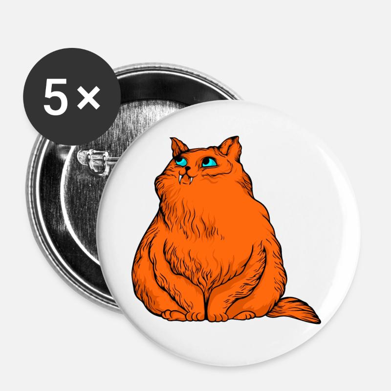 Funny cats 9 - Buttons large 2.2''/56 mm (5-pack) - white