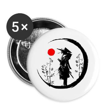 Samurai - Buttons large 2.2''/56 mm (5-pack) - white - Front