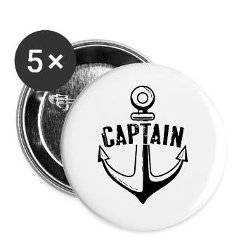 Bateau bateau cadeau cadeau bateau voilier - Lot de 5 grands badges (56 mm) - blanc - Devant