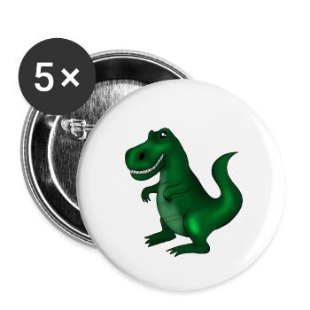 Dinosaurier - Buttons groß 56 mm (5er Pack) - Weiß - Vorne
