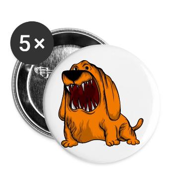 Lustige Hunde 11 - Buttons groß 56 mm (5er Pack) - Weiß - Vorne