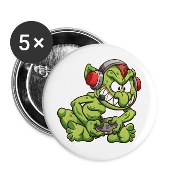 Gamer Snake with Headphones and Control - Buttons large 2.2''/56 mm (5-pack) - white - Front