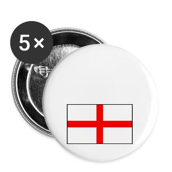 England-Flagge - Buttons groß 56 mm (5er Pack) - Weiß - Vorne