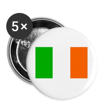 Irish Flag - Buttons large 2.2''/56 mm (5-pack) - white - Front