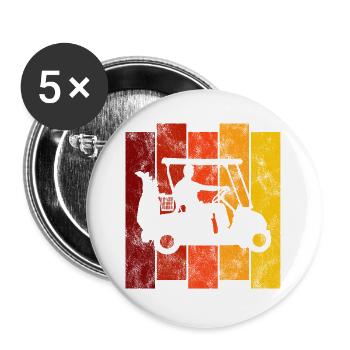 Golf ball golf club retro golf cart golfer golf - Buttons large 2.2''/56 mm (5-pack) - white - Front