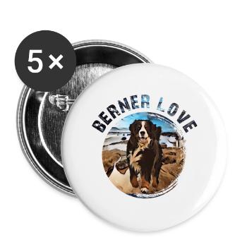 Bernese mountain dog - Buttons large 2.2''/56 mm (5-pack) - white - Front
