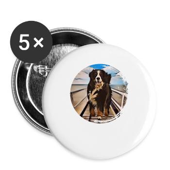 Bernese mountain dog - Buttons large 2.2''/56 mm (5-pack) - white - Front
