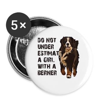 Bernese mountain dog - Buttons large 2.2''/56 mm (5-pack) - white - Front