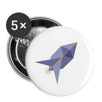 Ethereum Rocket - Buttons groß 56 mm (5er Pack) - Weiß - Vorne