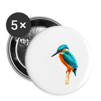 Kingfisher - Buttons groß 56 mm (5er Pack) - Weiß - Vorne