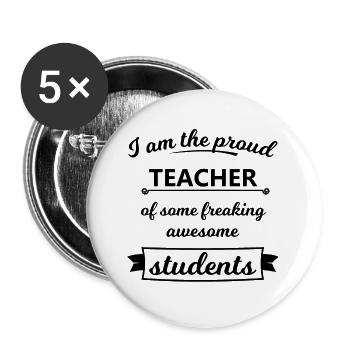 Funny Teacher Sayings - Buttons large 2.2''/56 mm (5-pack) - white - Front