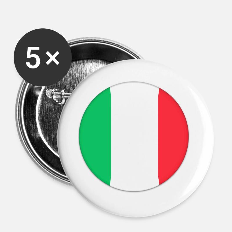 Italy - Buttons large 2.2''/56 mm (5-pack) - white