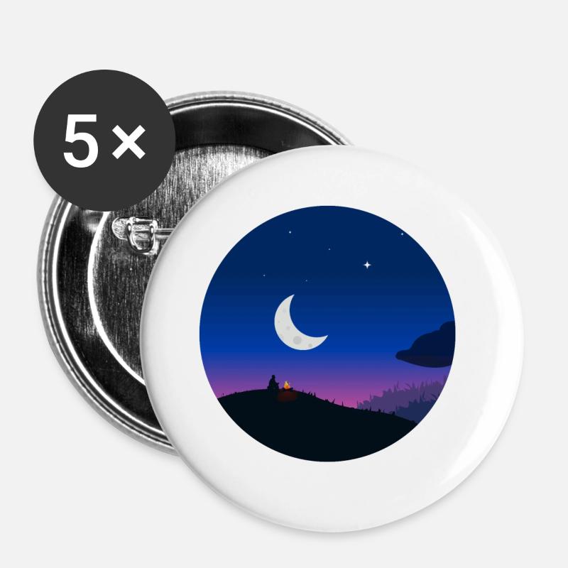 Star Night - Buttons large 2.2''/56 mm (5-pack) - white