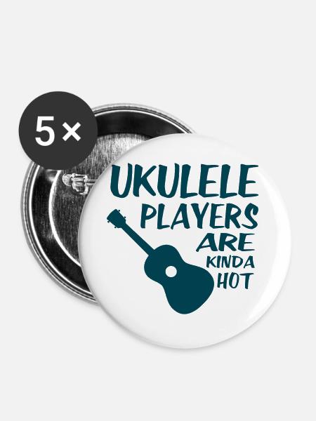 Ukulele players gift musician Hawaii - Buttons large 2.2''/56 mm (5-pack) - white