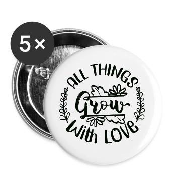 Football familial d’automne - Lot de 5 grands badges (56 mm) - blanc - Devant