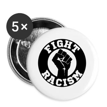 Fight racism gift tolerance human rights - Buttons large 2.2''/56 mm (5-pack) - white - Front