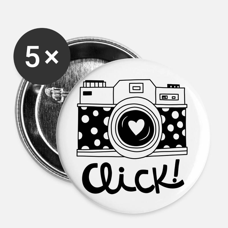 Click - Buttons large 2.2''/56 mm (5-pack) - white