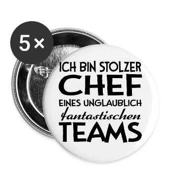 Chef Teams Geschenk Arbeit Humor - Buttons groß 56 mm (5er Pack) - Weiß - Vorne