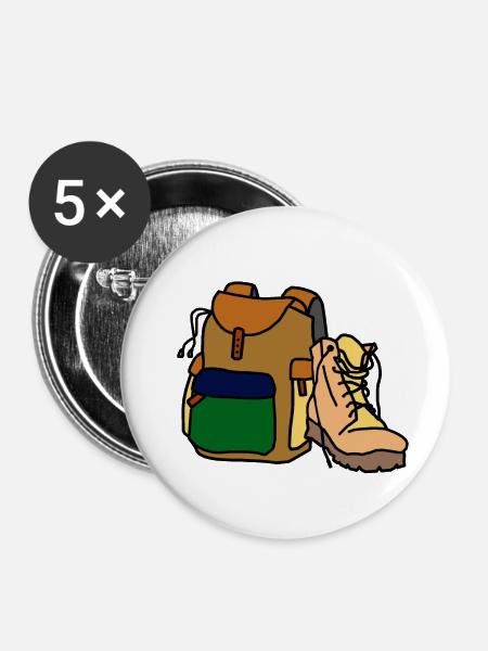 Wanderer /Trail / Trek - Buttons groß 56 mm (5er Pack) - Weiß