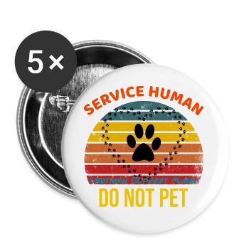 Service humain, soutien émotionnel humain - Lot de 5 grands badges (56 mm) - blanc - Devant