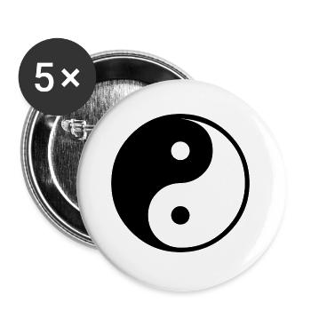 Yin Yang symbol transparent chi mantra yoga - Buttons large 2.2''/56 mm (5-pack) - white - Front