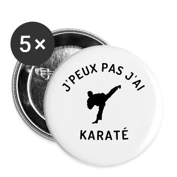 J peux pas j ai karaté - Lot de 5 grands badges (56 mm) - blanc - Devant
