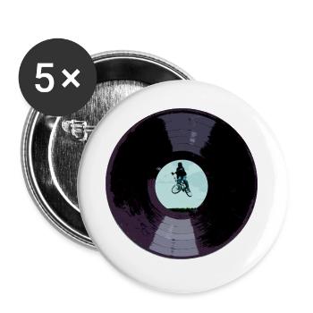 bmx vinyl retro old school - Buttons groß 56 mm (5er Pack) - Weiß - Vorne