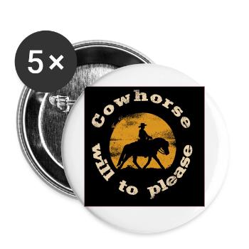 Cowhorse veut please - Lot de 5 grands badges (56 mm) - blanc - Devant
