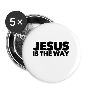 Jesus ist der Weg - Buttons groß 56 mm (5er Pack) - Weiß - Vorne